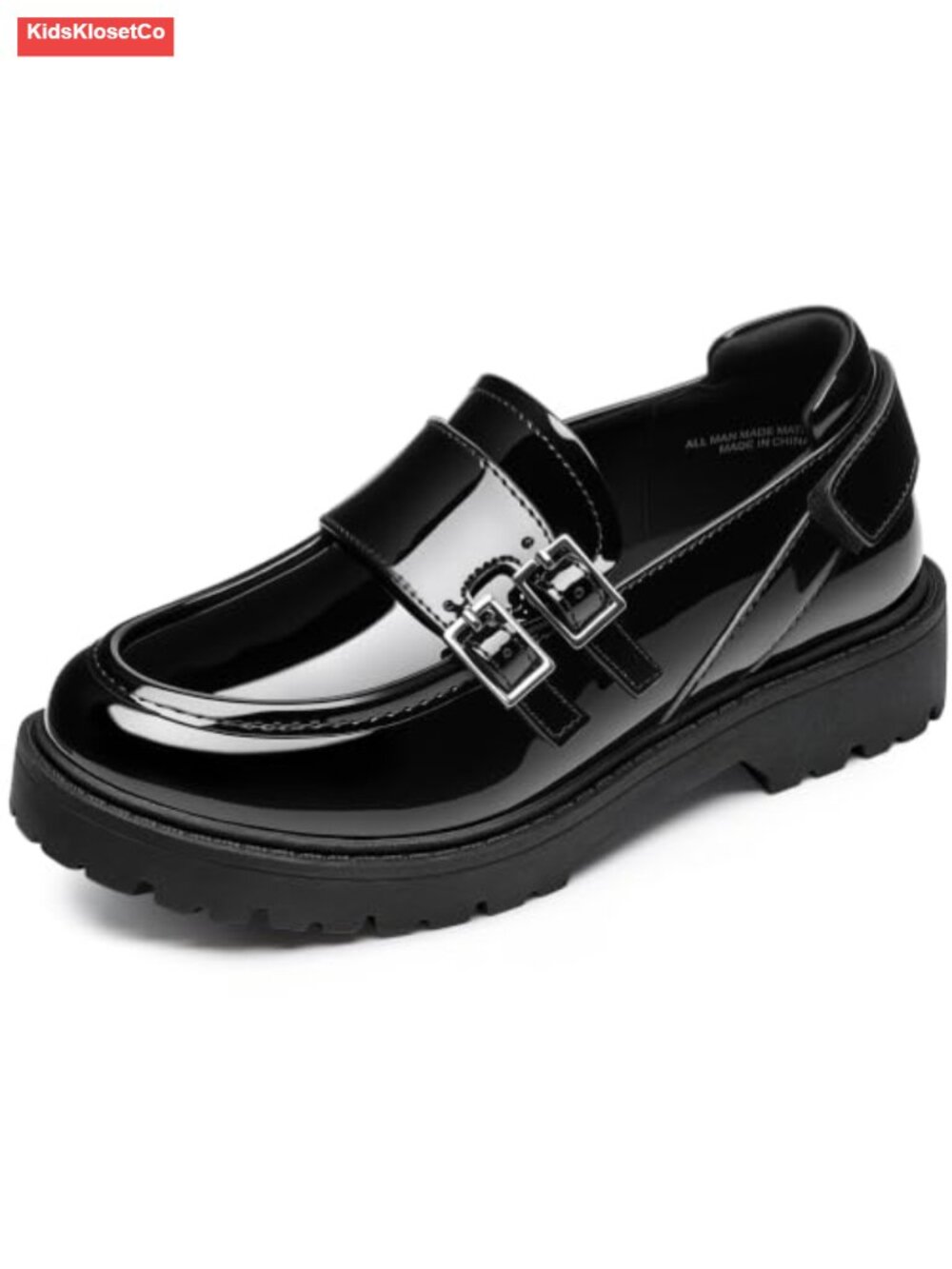 Girls Chunky Platform Loafers Faux Leather Slip On School Uniform Dress Shoes